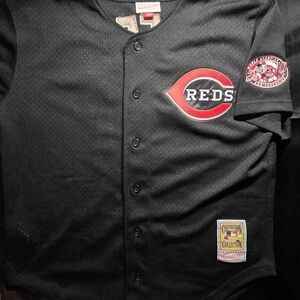Mitchell & Ness Cincinnati Reds Ken Griffey Jr 2000 Black Button Up Jersey Men M
